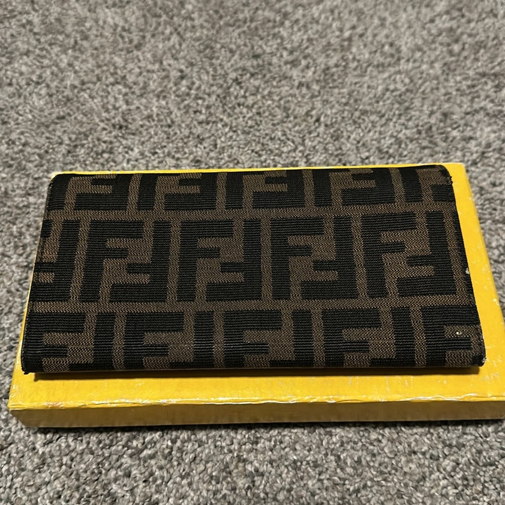 Authentic Fendi Zucca FF Coated Canvas Continental Wallet Tobacco Moro - Picture 5 of 14